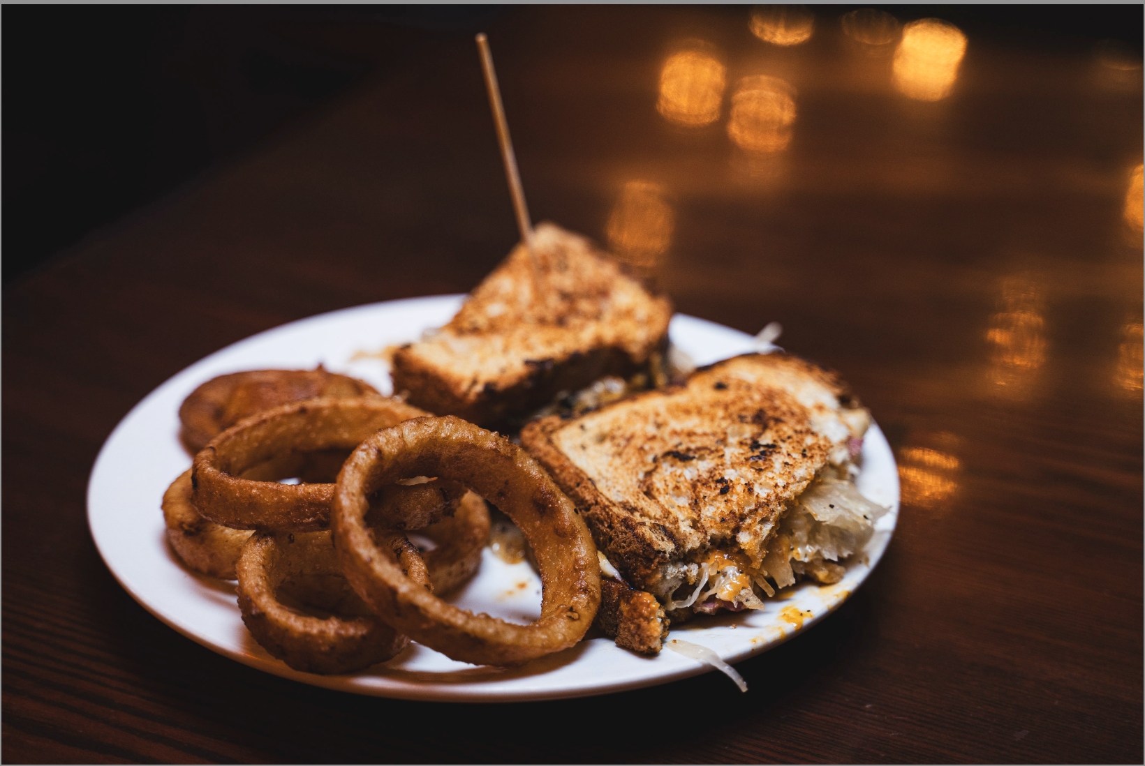 Smokehouse Reuben with Onion Rings
